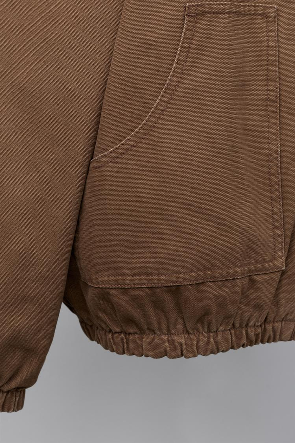 ZARA КУРТКА С КОНТРАСТНЫМ ВОРОТНИКОМ, КОРИЧНЕВЫЙ