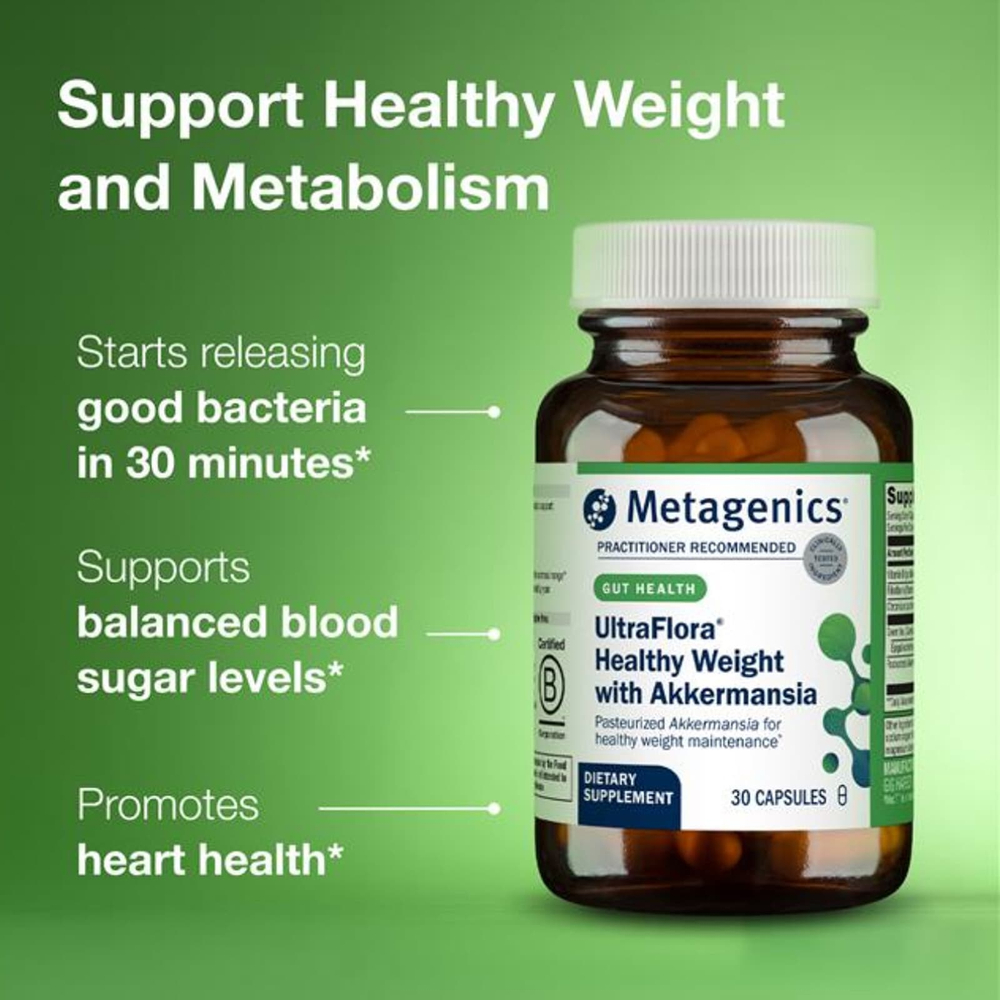 Metagenics, UltraFlora® Healthy Weight с Akkermansia, 30 капсул
