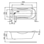 Ванна акриловая Santek Тенерифе 160х70 пристенная (1.WH30.2.357)