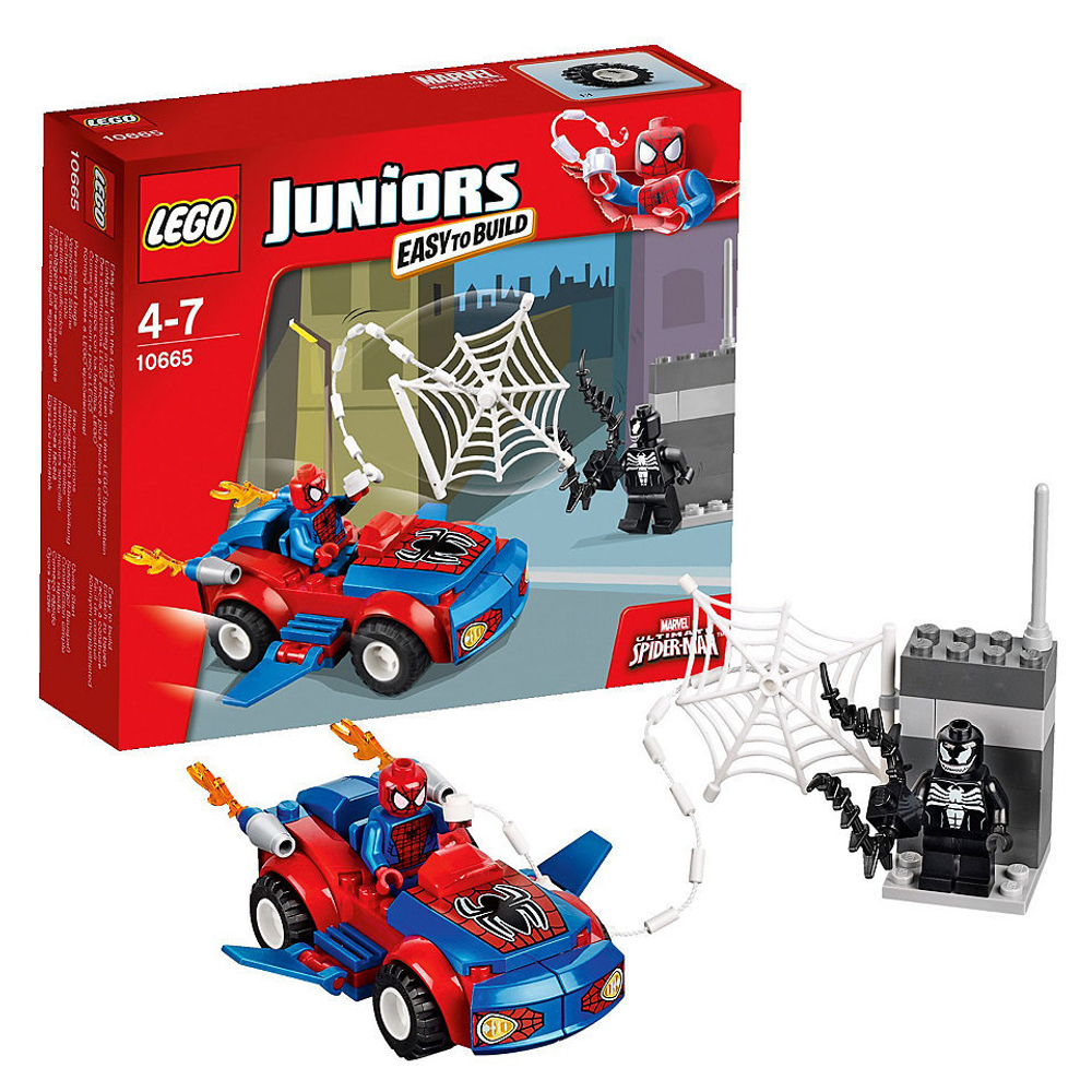 LEGO Juniors: Автомобиль Человека-паука 10665 — Spider-Man: Spider-Car Pursuit — Лего Джуниорс Подростки