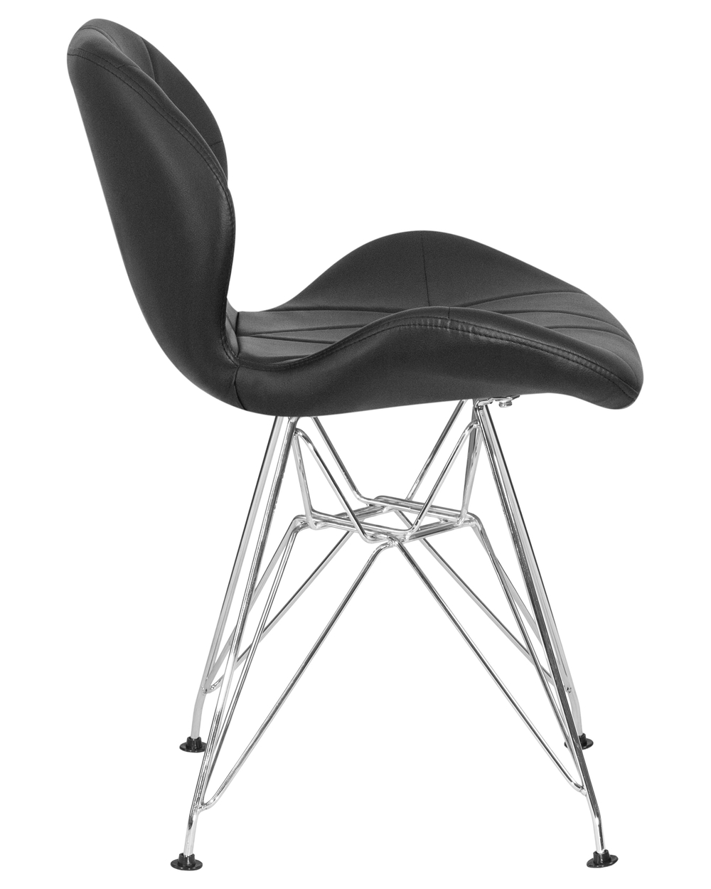 Набор 4 шт Стул обеденный DOBRIN BUTTERFLY CHROME, ножки хром, цвет чёрный