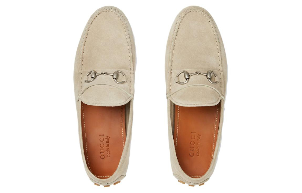 GUCCI Horsebit-detail Suede Loafers