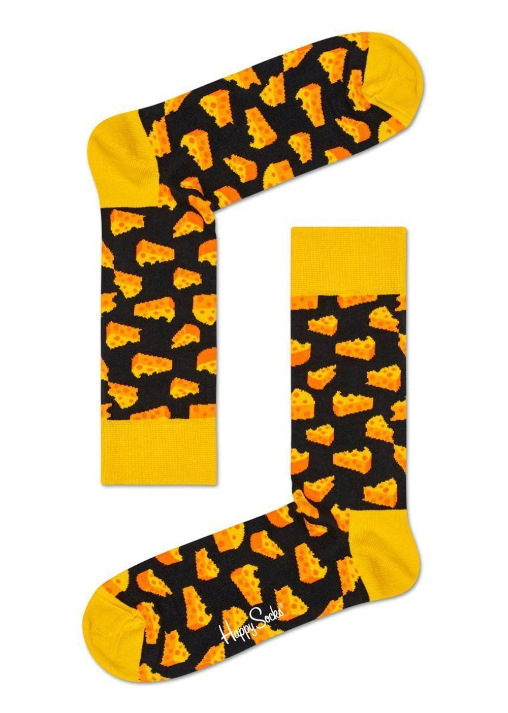 Носки унисекс Cheese Sock с кусочками сыра (Размер: 29) (Цвет: черный)