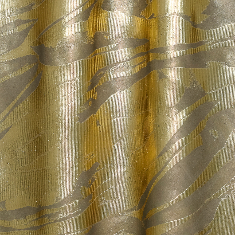 Плательный шёлковый жаккард серо-жемчужное золото