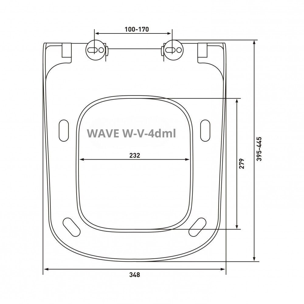 Сиденье д/унитаза  WAVE W-V-4dml  slim дюро/лифт/съем БЕЛЫЙ глянец (S20,Shift,Integra Square) 16