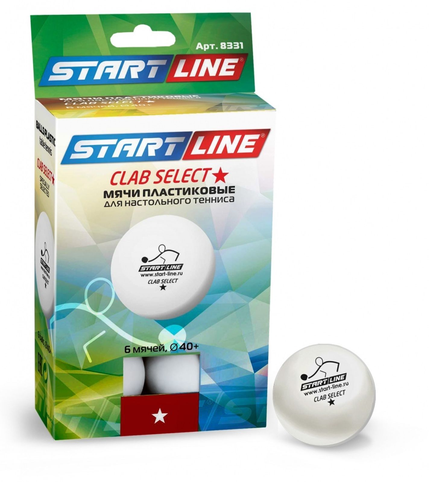 Мячи Start line Club Select 1* New (6 шт, бел.) фото №1