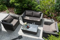 "Капучино" кресло из искусственного ротанга, цвет графит