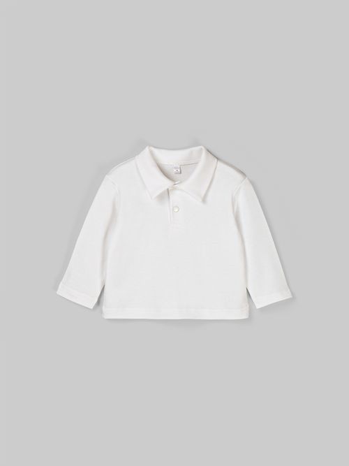 Лонгслив с воротником поло 