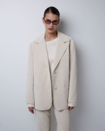 Жакет свободного кроя из искусственной замши молочный