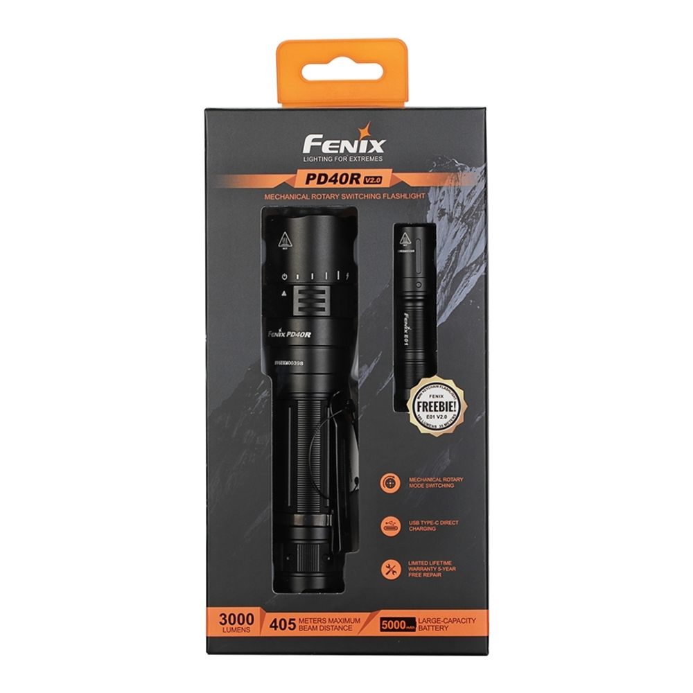 Фонарь Fenix тактический PD40R V2.0 + E01 V2.0