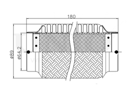 Гофра глушителя 64x180 мм InnerBraid UNIO EXP-64180