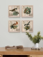 Картины на стену интерьерная на холсте 4 шт, 23*23 см