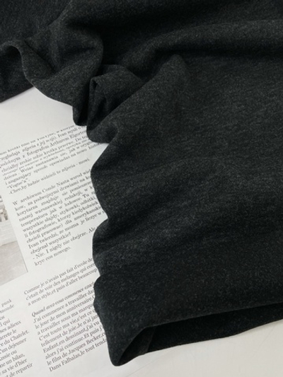 ЧЕРНЫЙ МЕЛАНЖ - Джерси двухсторонний с начесом (КРВ417 Олеся)