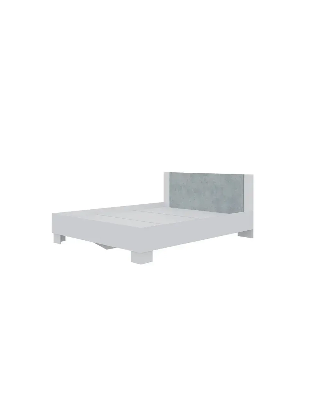 Кровать двухспальная 1,6 NOVA белый-бетон