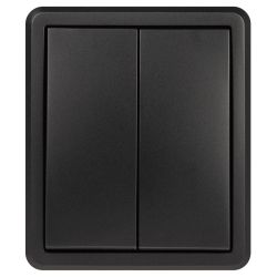 Выключатель ЭРА Эксперт 11-1205-05 двойной с подсветкой IP20 10АХ-250В ОУ антрацит