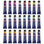 Краски акриловые художественные металлик BRAUBERG ART CLASSIC, НАБОР 24 шт, в тубах 12 мл, 191720