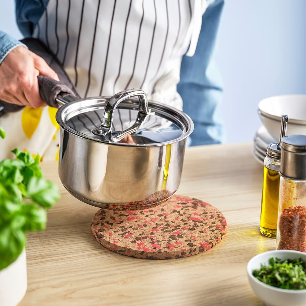 ХЕАТ HEAT Подставка 19 см круглая, пробка/узор