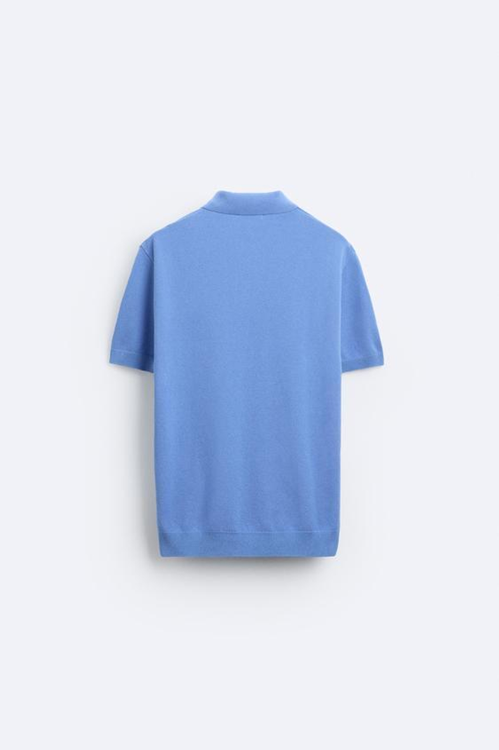 ZARA ПОЛО ИЗ РЕЛЬЕФНОГО ТРИКОТАЖА, ЯРКО-СИНИЙ