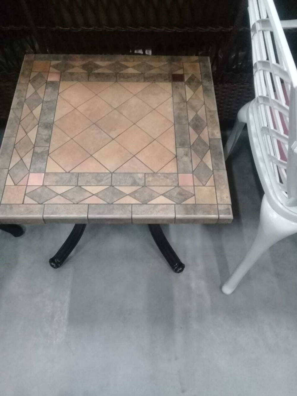 Стол квадратный из литого алюминия с керамикой ОПАЛИЯ «OPALIA» 55х55х51 арт.6158