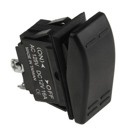 Переключатель 2-х позиц. (ON)-OFF 12B/16A без фиксации 1 положения