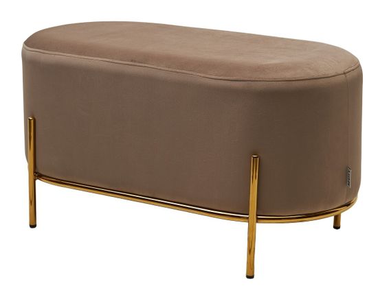 Пуф для гостиной ZEN BLUVEL-40 Бежевый, велюр / золотой каркас