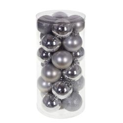 GAEM Набор из 24шт Украшение новогоднее Шар "Снежок серебряный", D6 см, L14 W14 H31 см