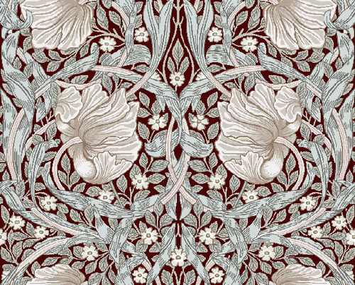 Гобеленовая ткань Тюльпаны светло-голубой ширина 150 см