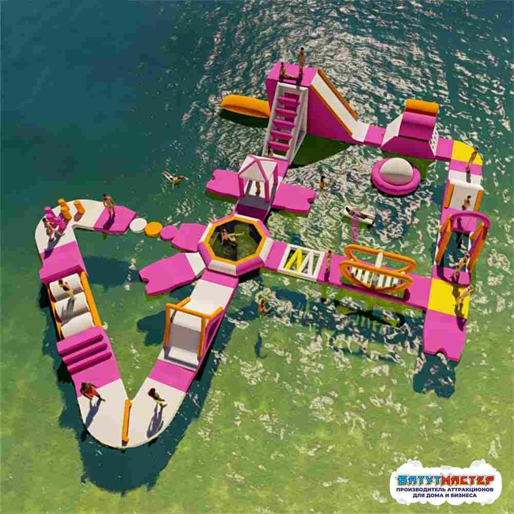 Надувной аквапарк «Морская звезда» с горками 22×20×4 м