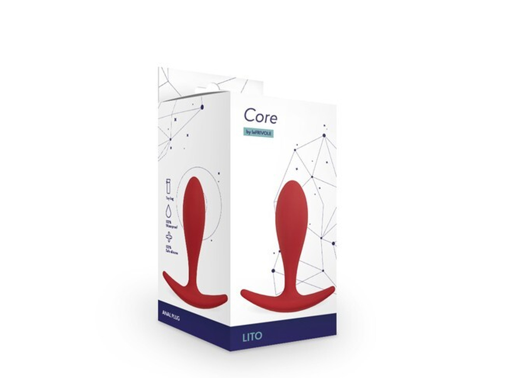 Анальная пробка Lito, цвет бордовый (CORE) Размер S (Цвет: красный)