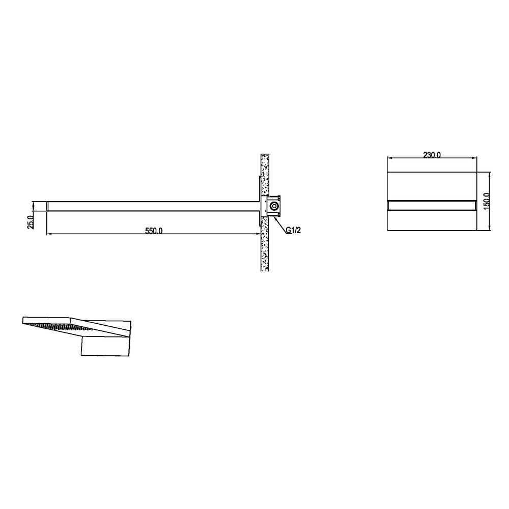 Верхний душ Boheme FUSION 419-NB Nickel Brush