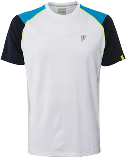Футболка для мальчика теннисная Prince Shoulder Panel Crew - white/aqua