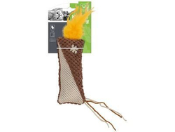 M-PETS Игрушка для кошек Хёрби мешочек с перышком с кошачьей мятой, 15x7x1.5 см