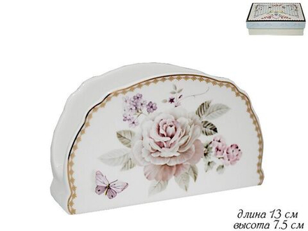 Lenardi 108-245 Салфетница ПИОНЫ в под.уп.(х36)Фарфор
