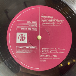 Винтажная виниловая пластинка LP Liszt Лист, Jorge Bolet, Liszt Paraphrases (Англия 1973)