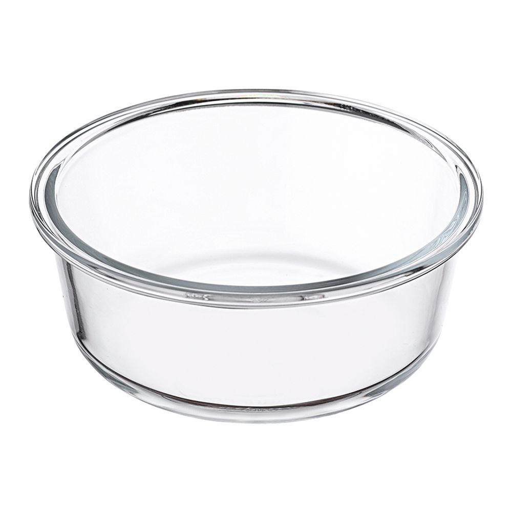 Контейнер для запекания и хранения круглый Click Glass, 650 мл, светло-серый
