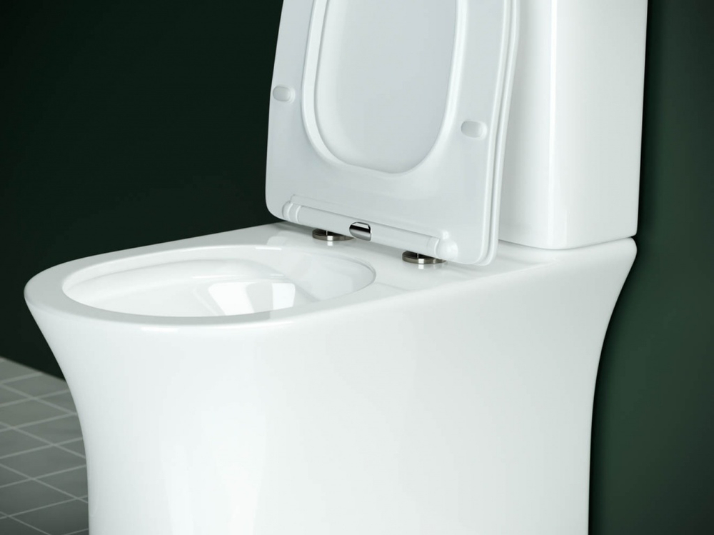 Унитаз-компакт безободковый Ceramica Nova Star CN1904-B с крышкой-сиденьем микролифт, белый глянец
