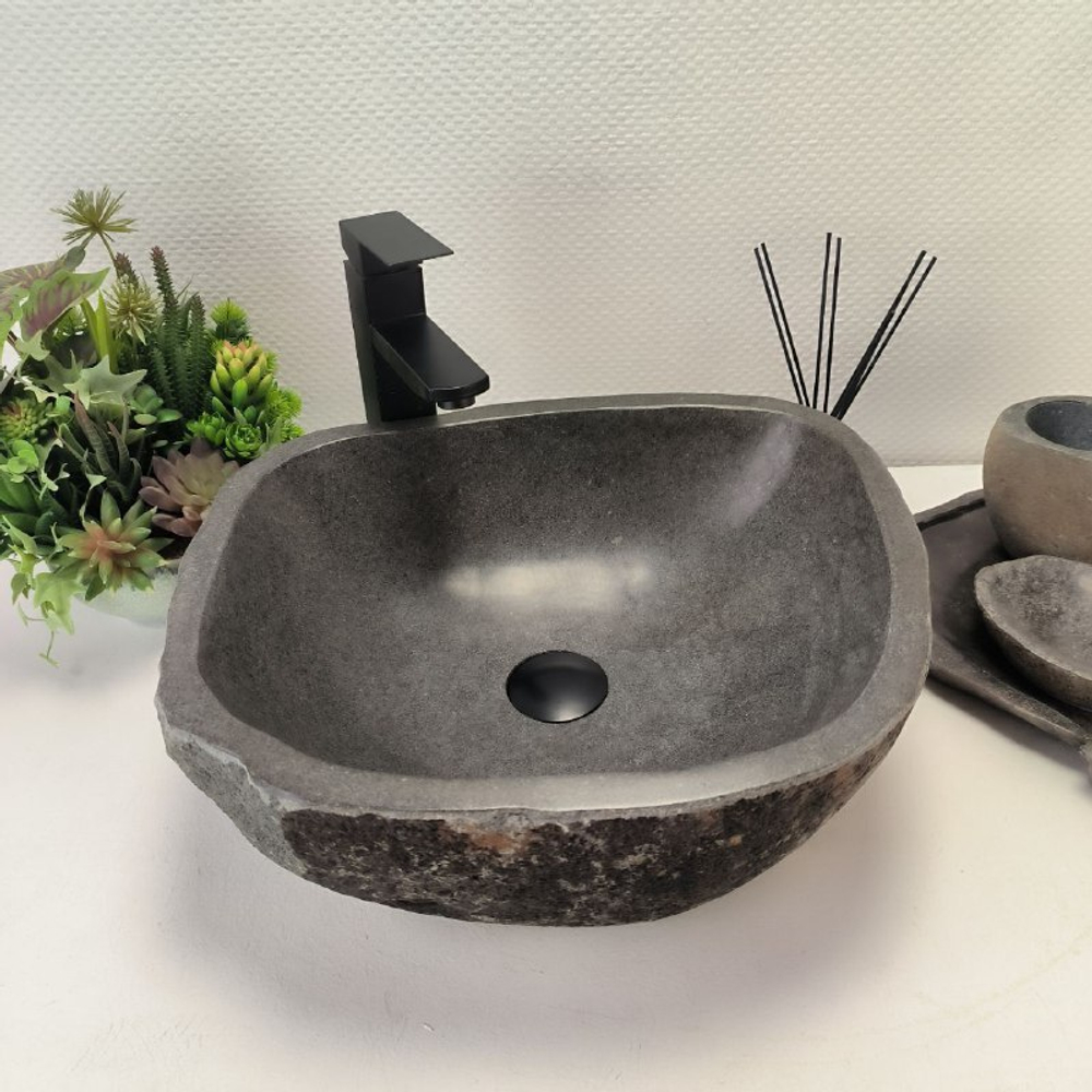 Раковина из речного камня RS62810 (43*38*16) 55