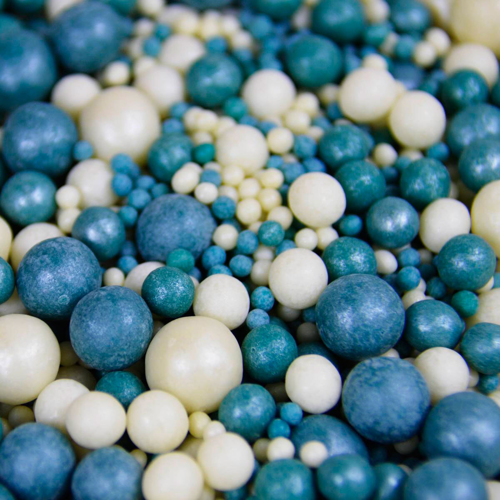 Шарики кранч Синий/белый микс 100 гр.