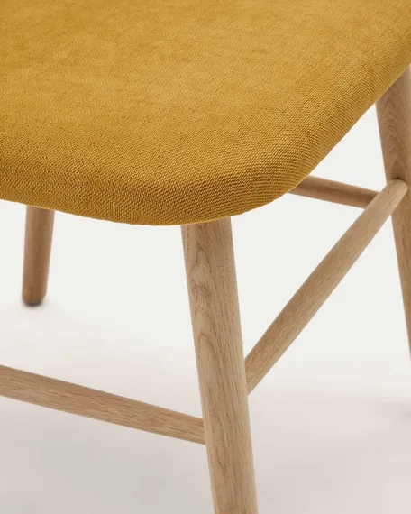 Стул Helda, горчичный шенилл, массив дуба