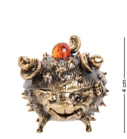 AM-3279 Шкатулка «Ежик» (латунь, янтарь)