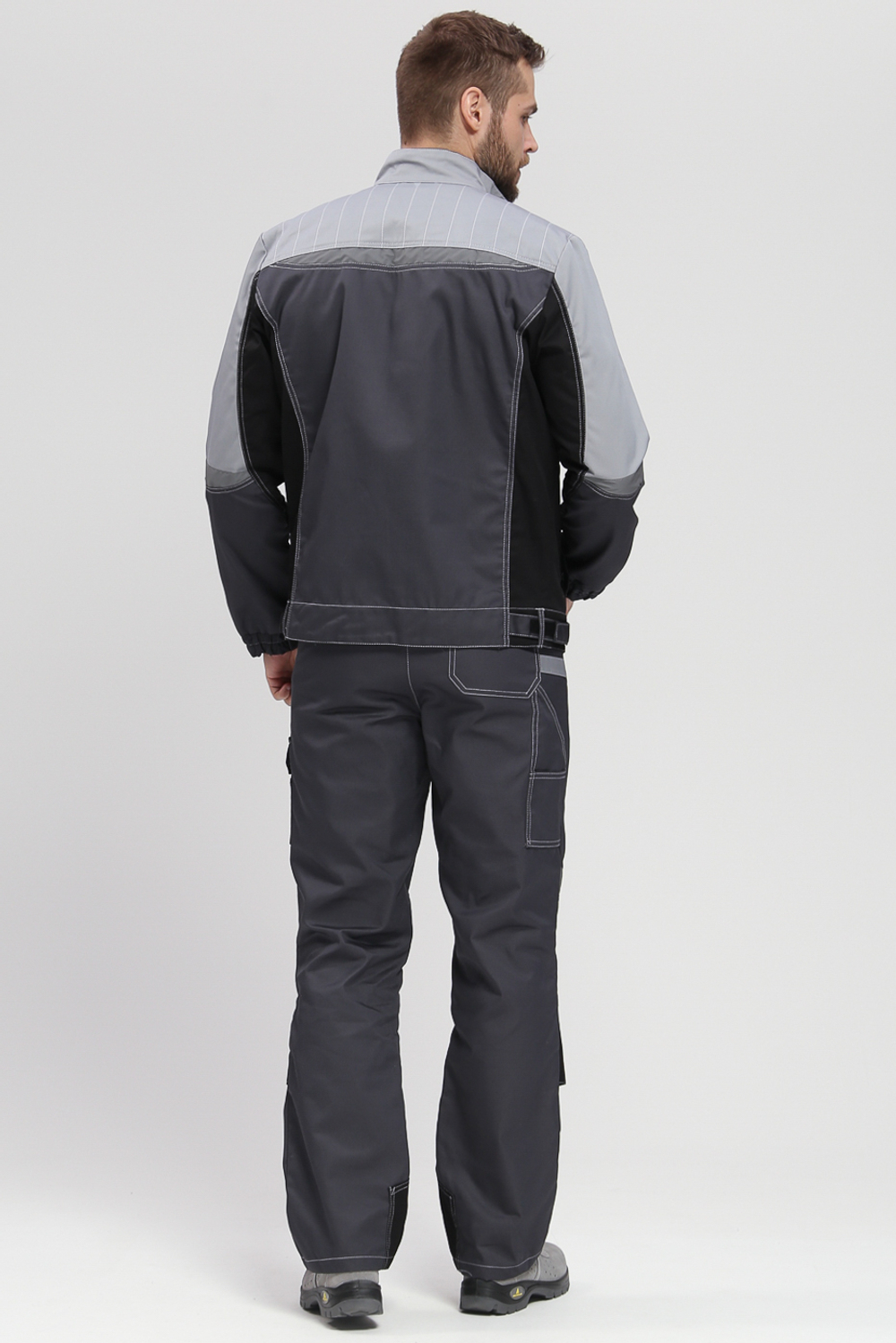 Костюм Вектрон-2 (тк.Смесовая,240) п/к, т.серый/св.серый/черный