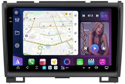 Магнитола Great Wall Hover H3, H5 (круглые воздуховоды) - FarCar XXL3031M монитор 9.5" 2K QLED на Android 13, TS20, 8+256Гб, CarPlay, 4G SIM-слот