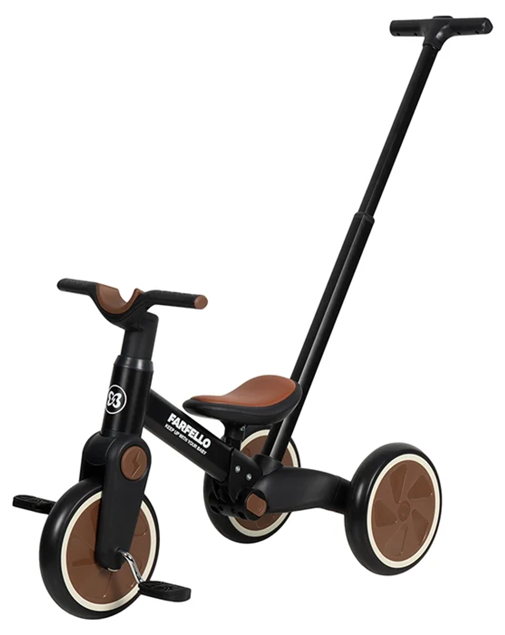 Детский трехколесный велосипед Farfello 6588 (Черно-коричневый 6588)