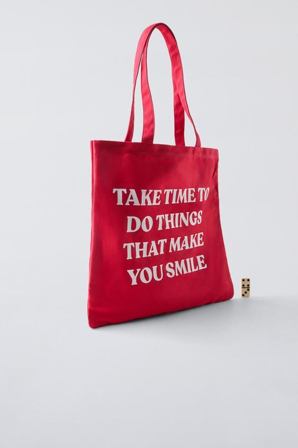 ZARA СУМКА-ШОПЕР ИЗ ХЛОПКА, КРАСНЫЙ