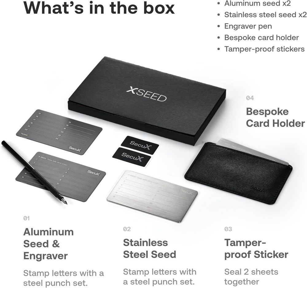SecuX XSEED — Металлическая пластина для защиты сид-фразы криптокошелька