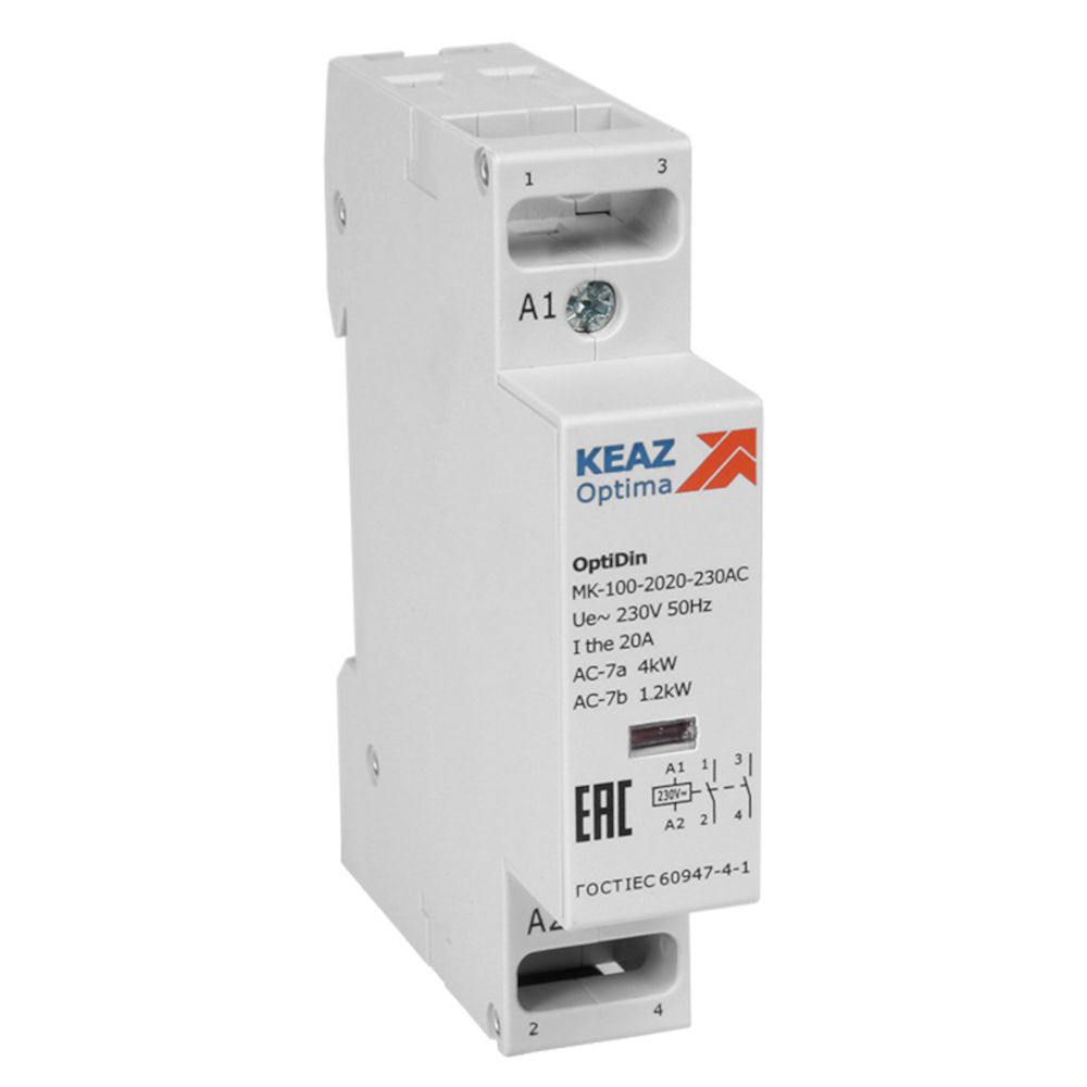 Контактор модульный OptiDin MK-100-2002-230AC 20А 2НЗ КЭАЗ 321127