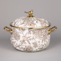 НАБОР КАСТРЮЛЬ AGNESS ЭМАЛИРОВАННЫХ СЕРИЯ "ROYAL GARDEN", 4ПР. 2,1Л И 3,8Л