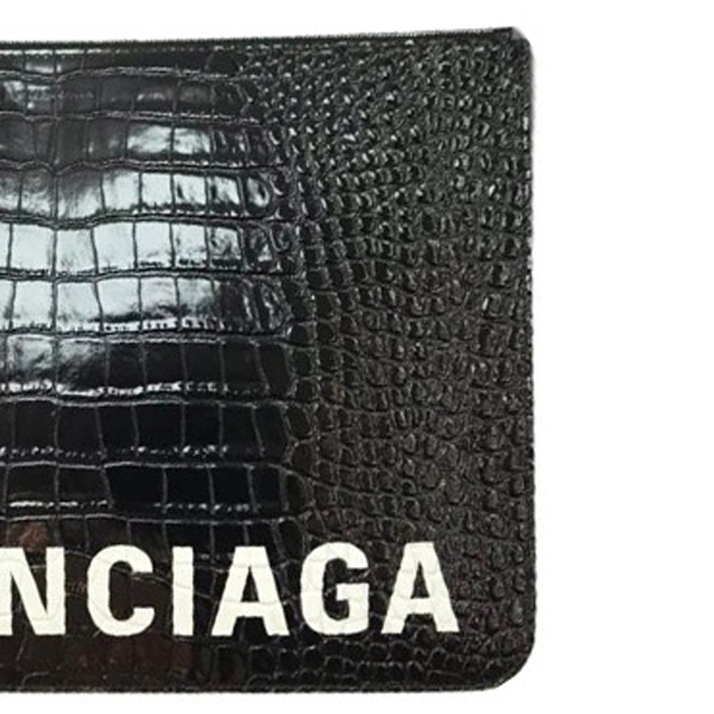 Balenciaga Cow Leather Wrist Bag Clutch Men"s Black