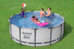 Каркасный бассейн Bestway 396х122 см + фильтр-насос 3028 л/ч, тент, лестница (5618W BW)