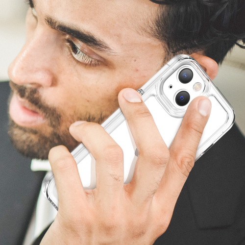 Противоударный чехол с мягкими усиленными рамками для iPhone 13, прозрачные рамки